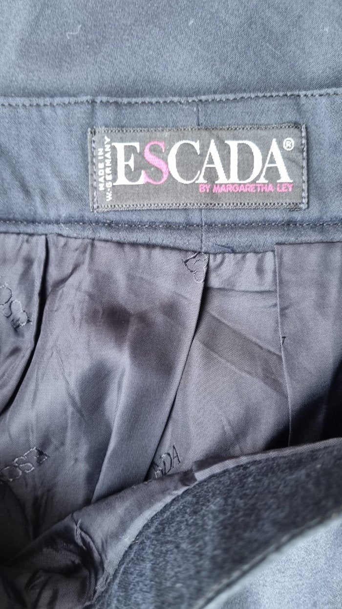 Vintage Escada pencil skirt /DARK BLUE-4- MajulaHandmade