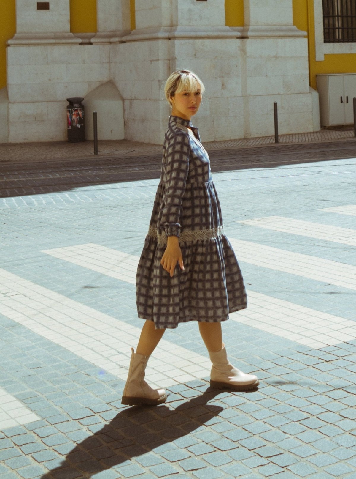 Wide-Fit Linen Dress - PAVEU-10 - MajulaHandmade