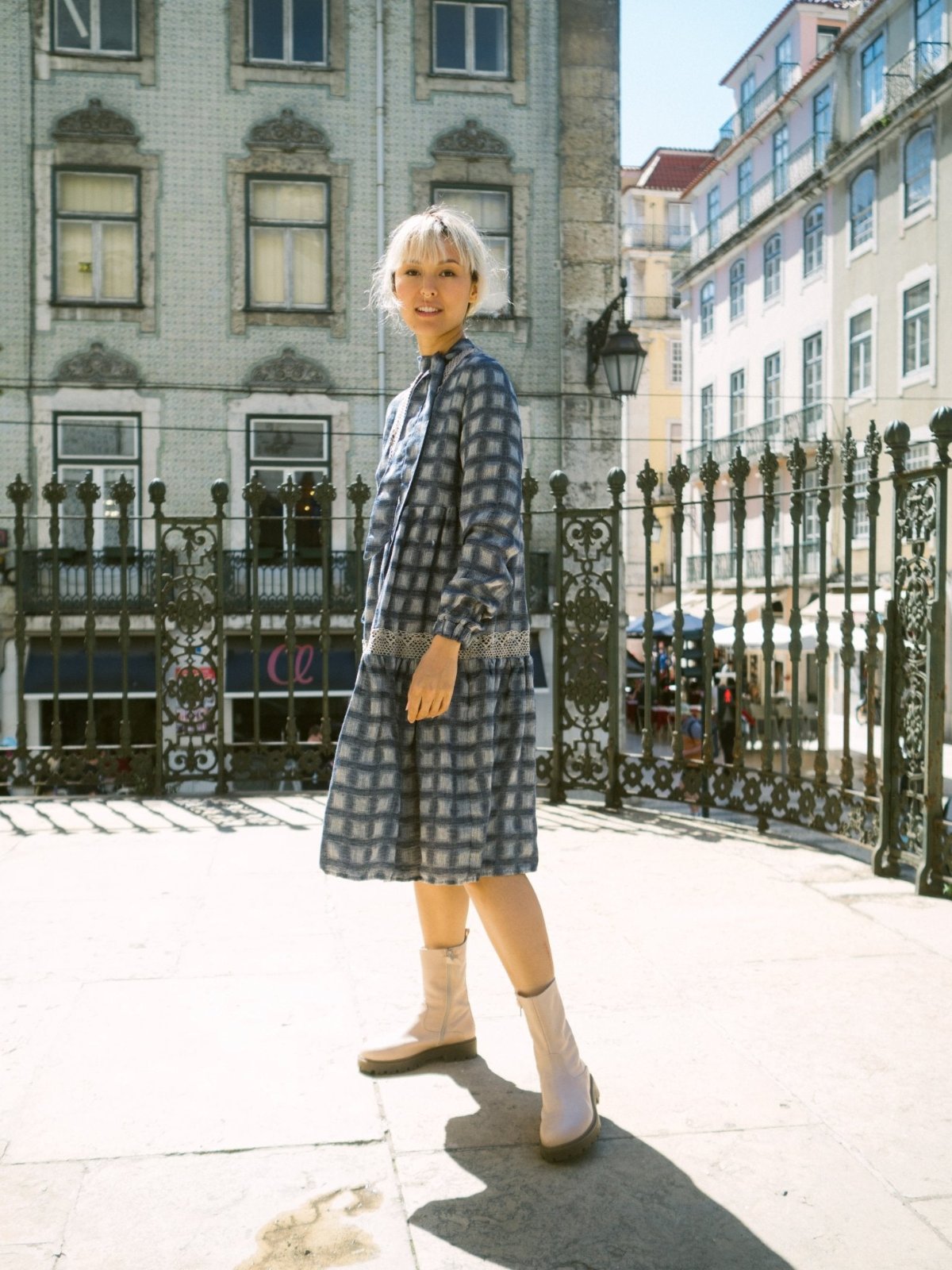 Wide-Fit Linen Dress - PAVEU-6 - MajulaHandmade