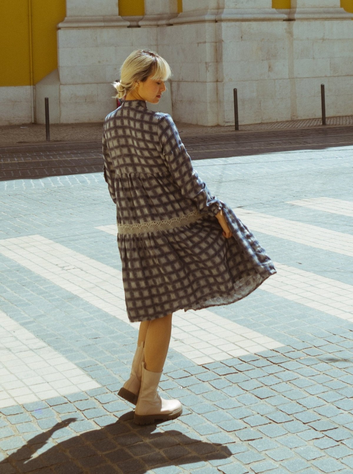 Wide-Fit Linen Dress - PAVEU-9 - MajulaHandmade