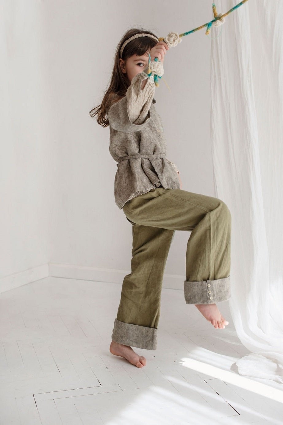 Wide comfortable girl's pants-3- MajulaHandmade