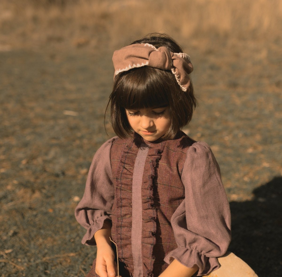 Wide headband with the bow-1- MajulaHandmade