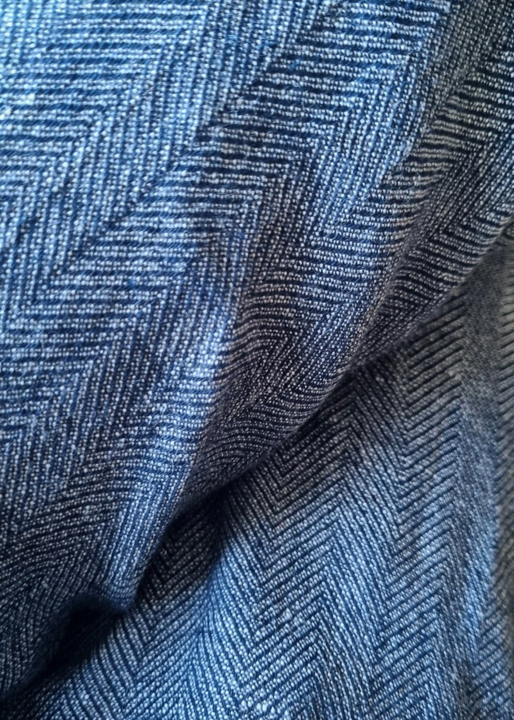 Wide leg linen wool trousers HERRINGBONE pattern-Majulahandmade