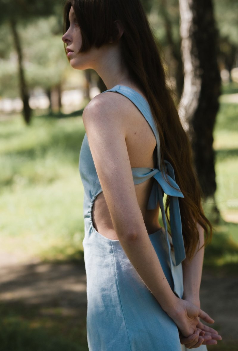 Backless mint dress - BREEZE - MajulaHandmade