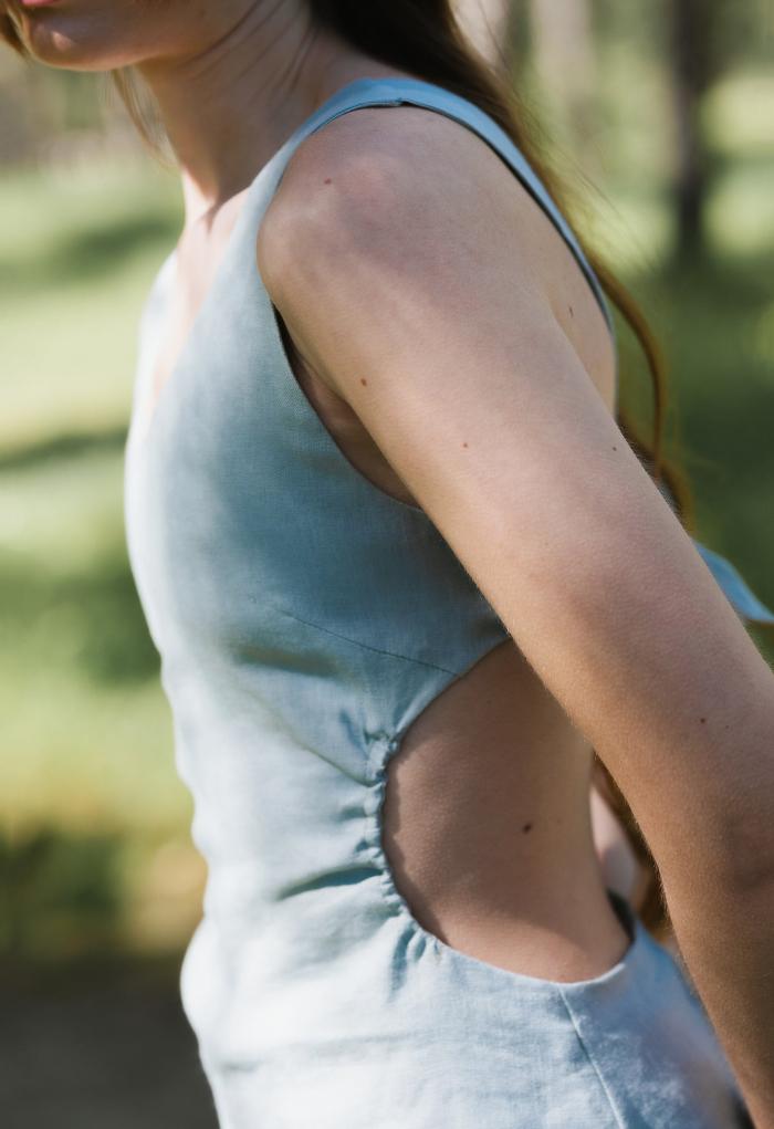 Backless mint dress - BREEZE - MajulaHandmade