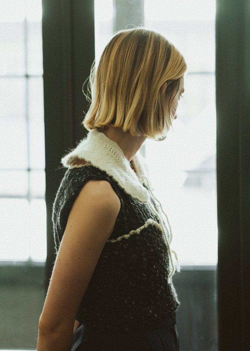 Crocheted sleeveless top MIGLA - MajulaHandmade