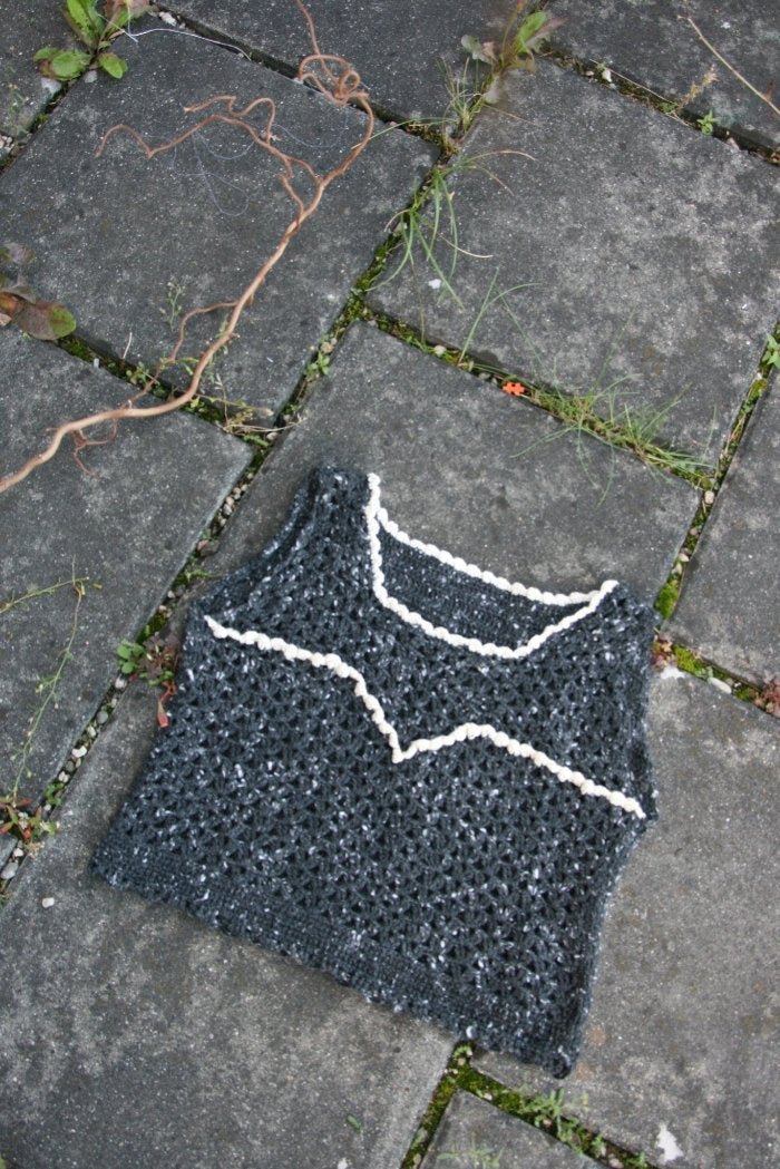 Crocheted sleeveless top MIGLA - MajulaHandmade