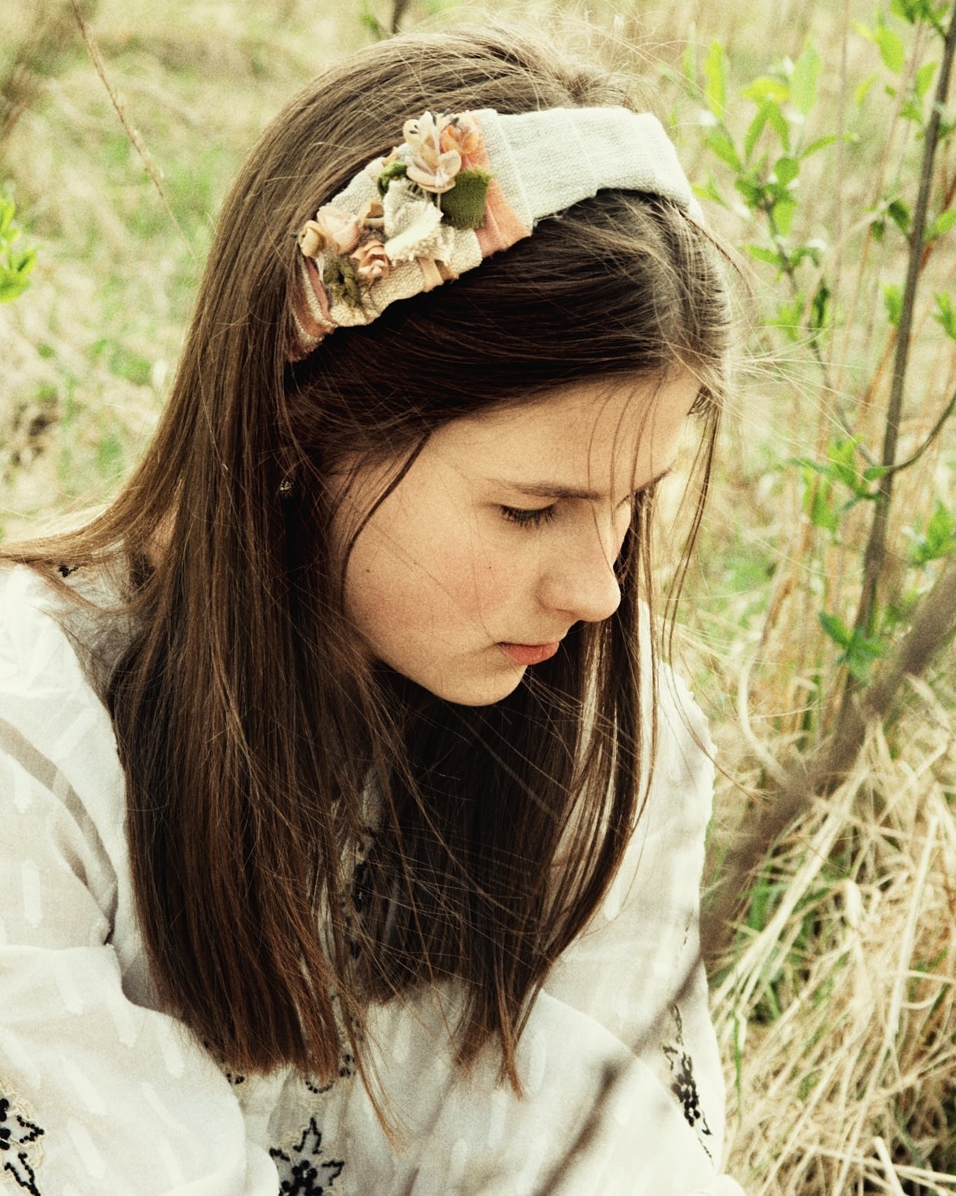 Dried flowers headband - MajulaHandmade