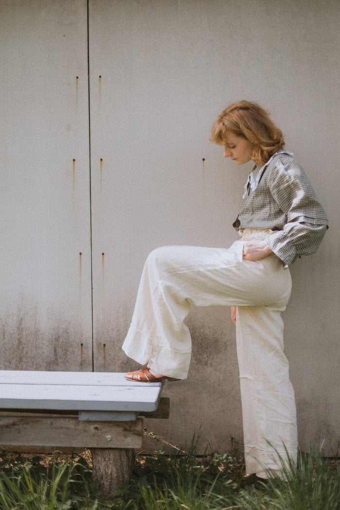 Elastic waist linen pants - SANDY - MajulaHandmade