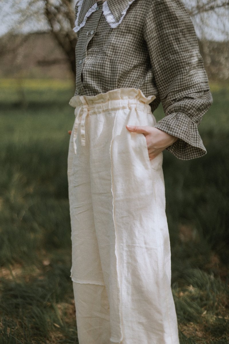 Elastic waist linen pants - SANDY - MajulaHandmade