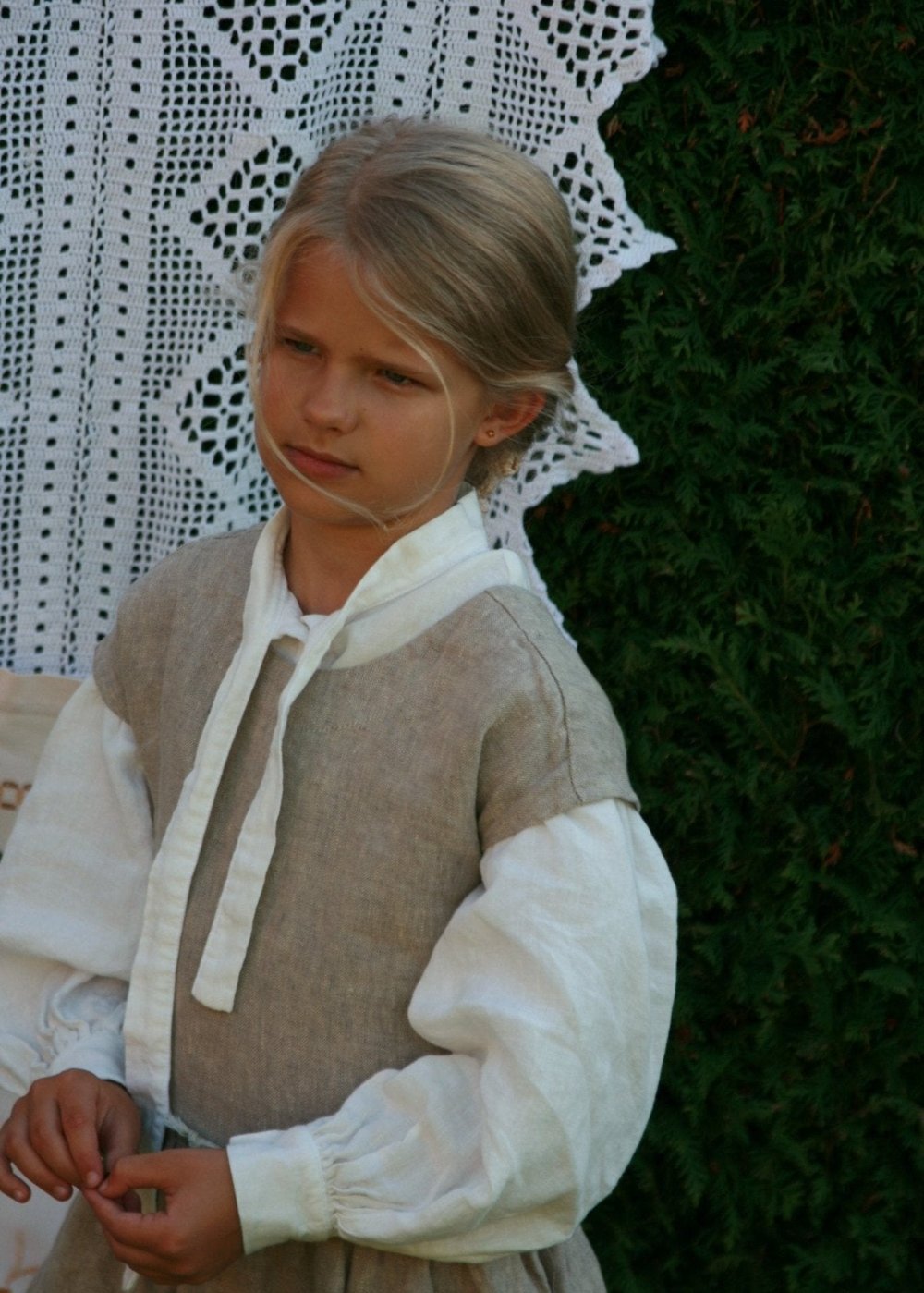 Folk girls blouse/white - MajulaHandmade