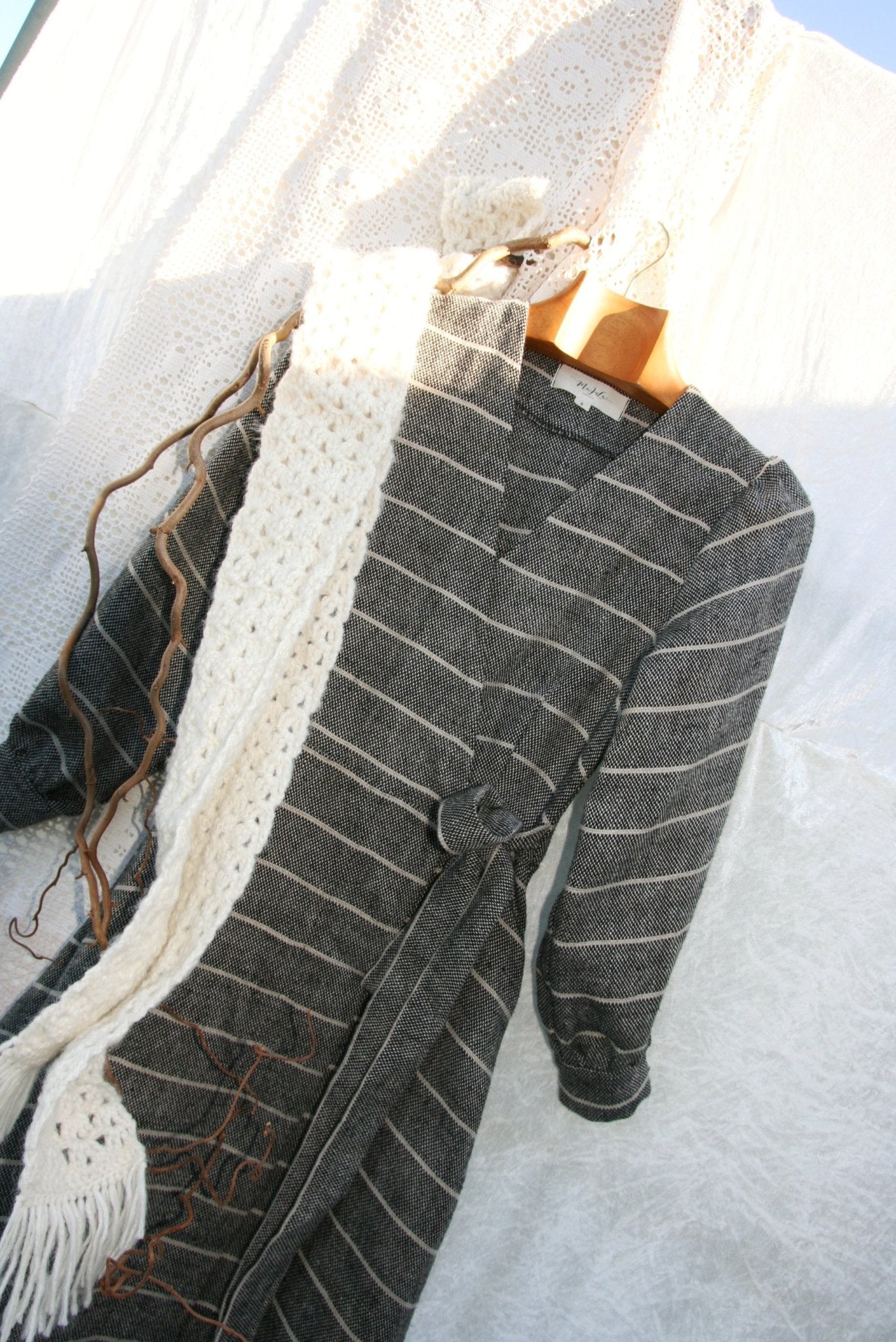 Heavyweight long linen dress - KOTRYNA - MajulaHandmade