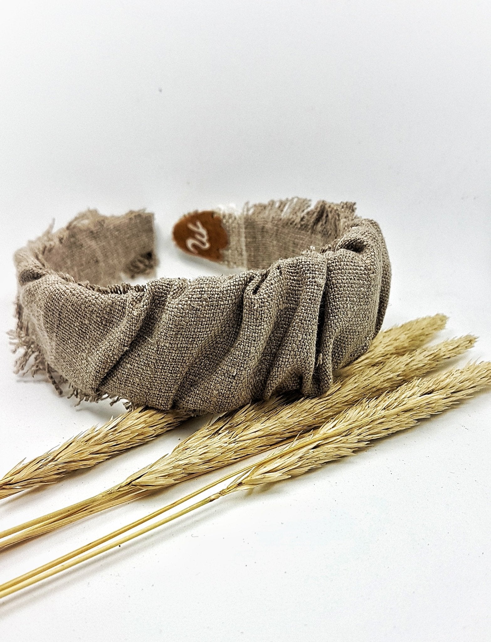 Raw linen headband - MajulaHandmade