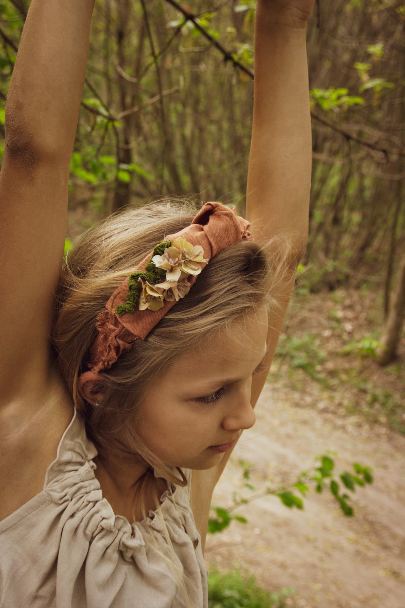 Retro pink headband - MajulaHandmade
