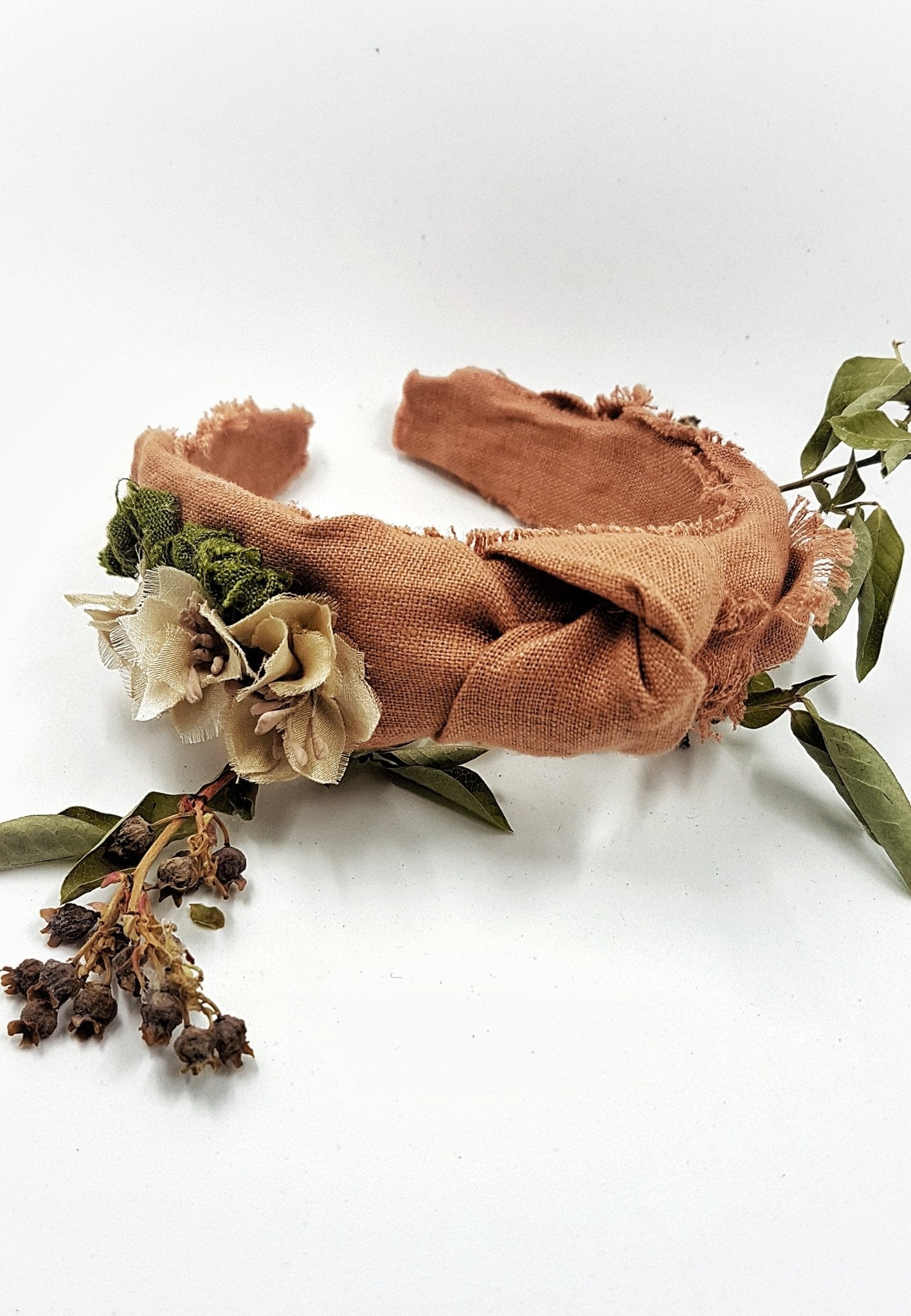 Retro pink headband - MajulaHandmade