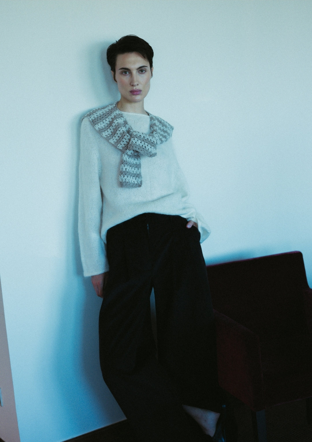 Hand-Crocheted Linen Shrug