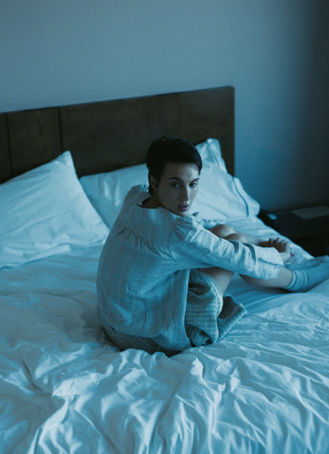 Striped Linen Button-Up Blouse