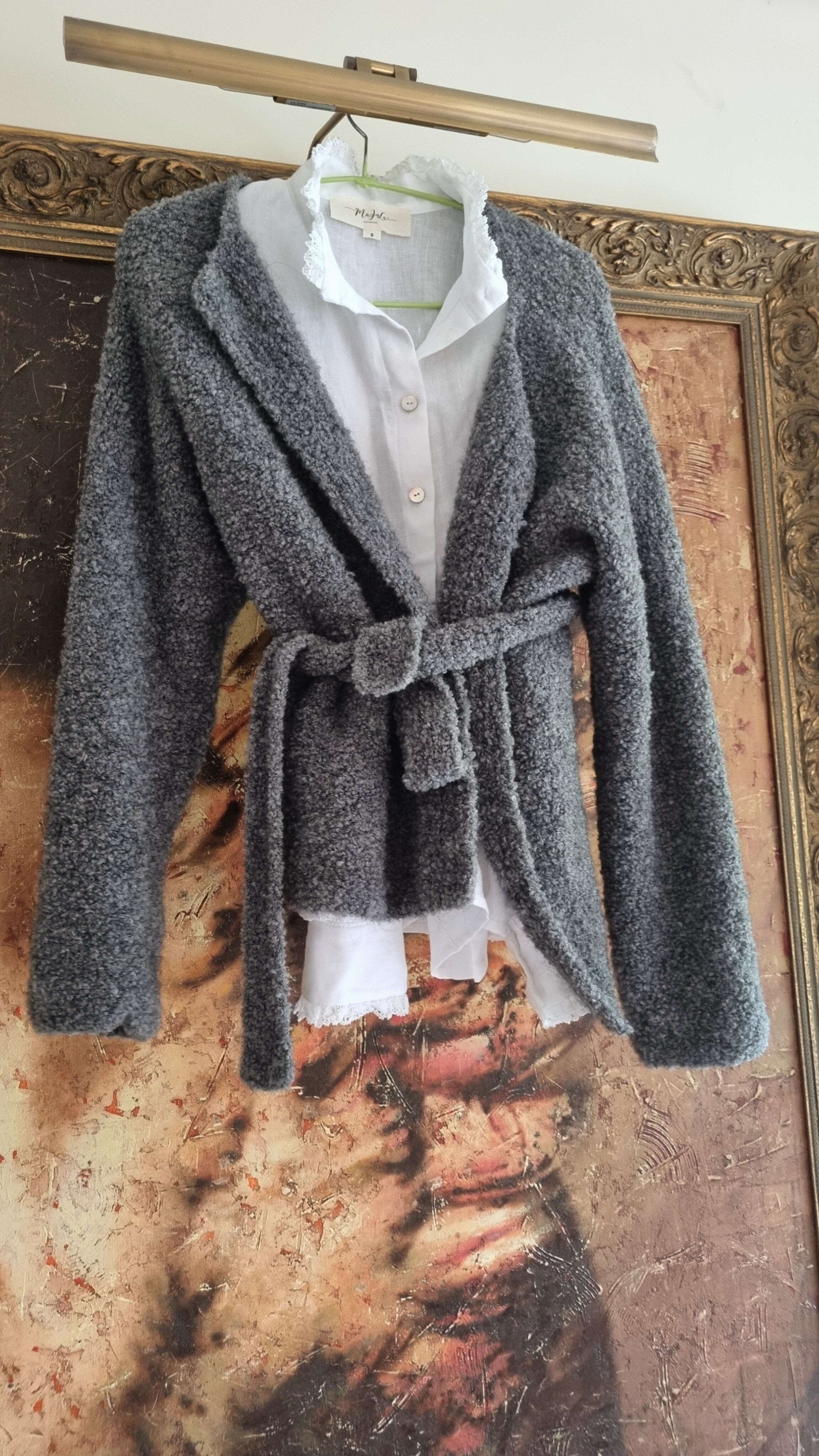 The Émilie Cardigan – Textured Wool Blend