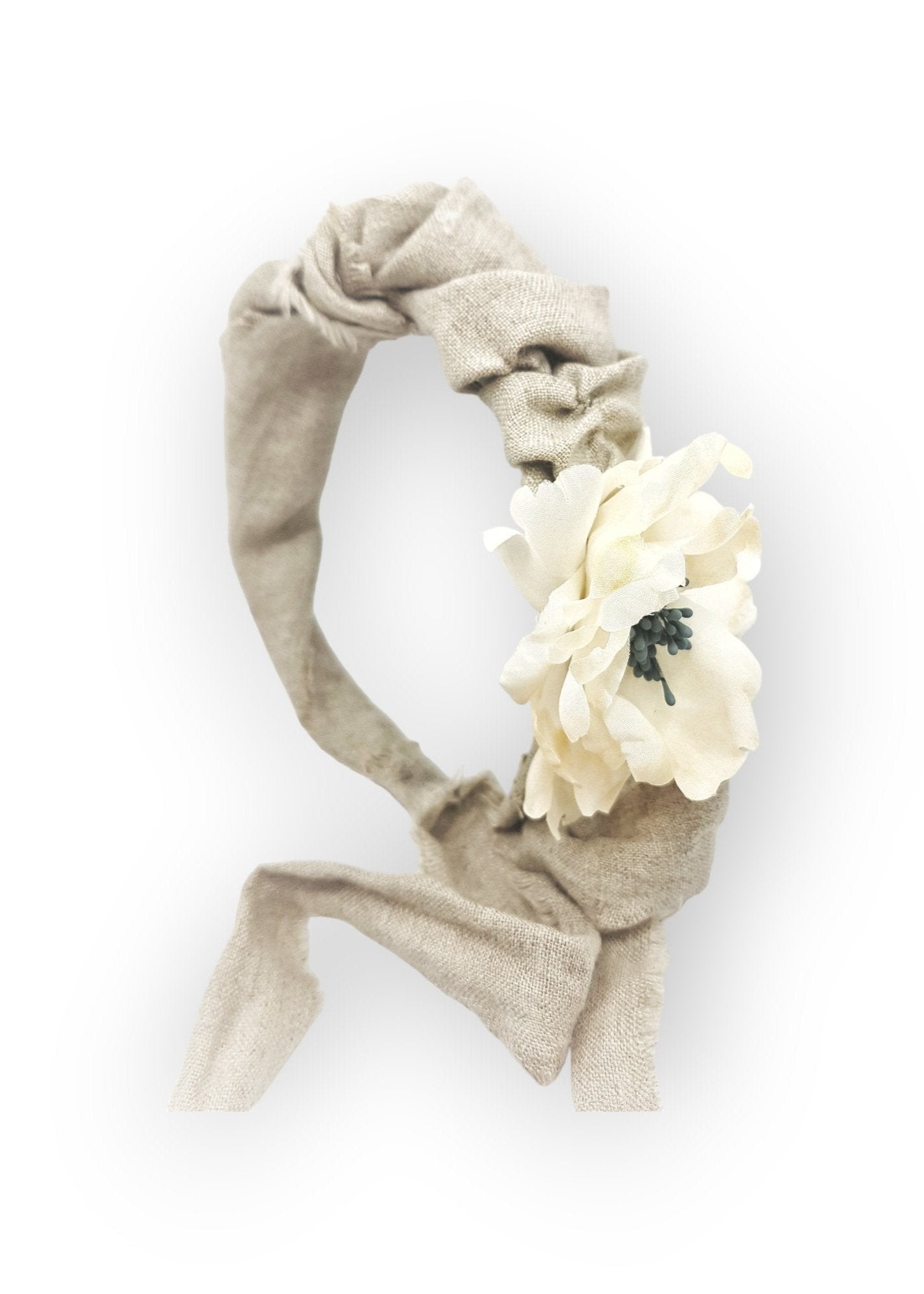 The grand peony linen headband - MajulaHandmade