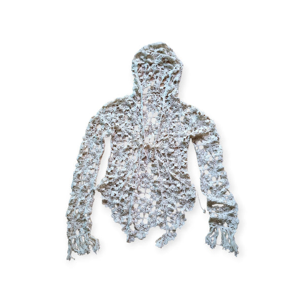 Vintage crocheted hoodie blouse - MajulaHandmade