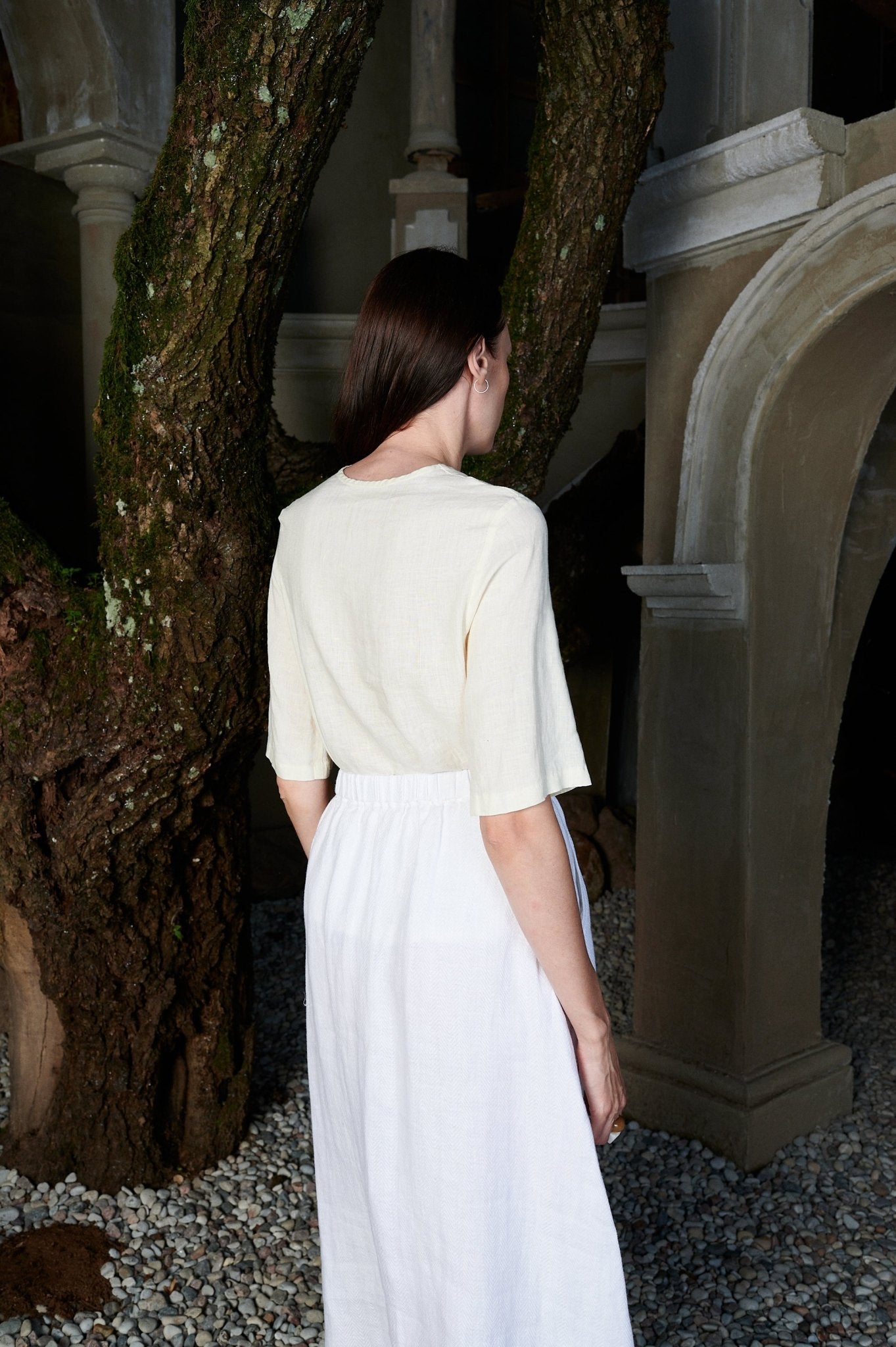 White linen skirt - MILLIE - MajulaHandmade