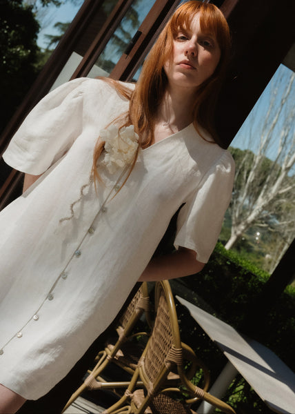 Quiet Linen Mini Dress MajulaHandmade Quiet Linen Mini Dress MajulaHandmade