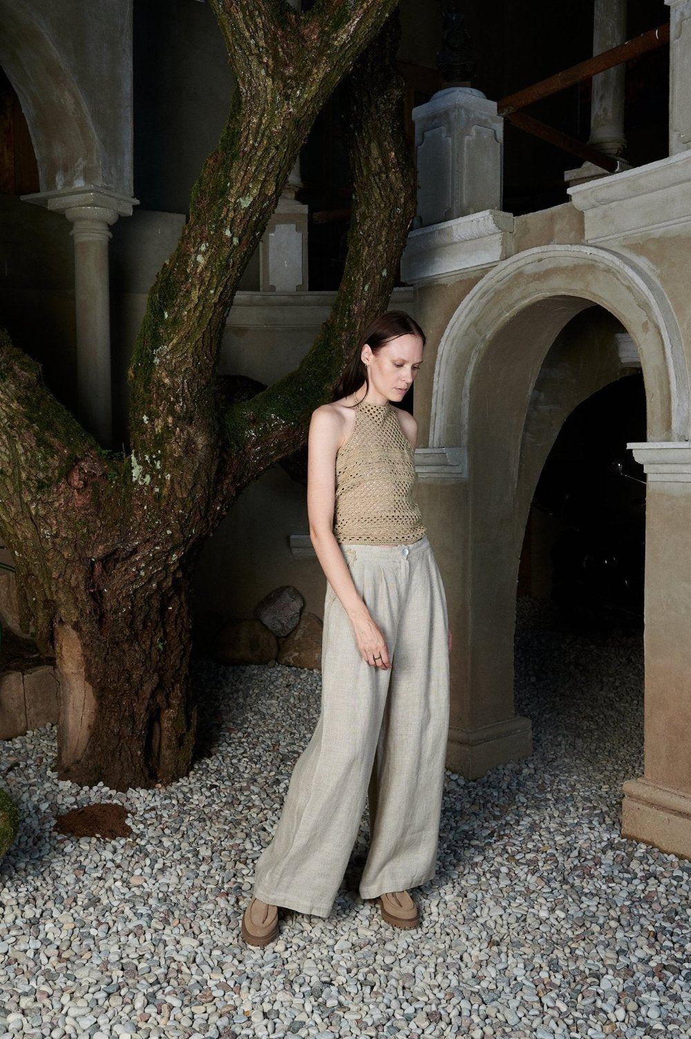 Wide leg linen pants - IRIS - MajulaHandmade