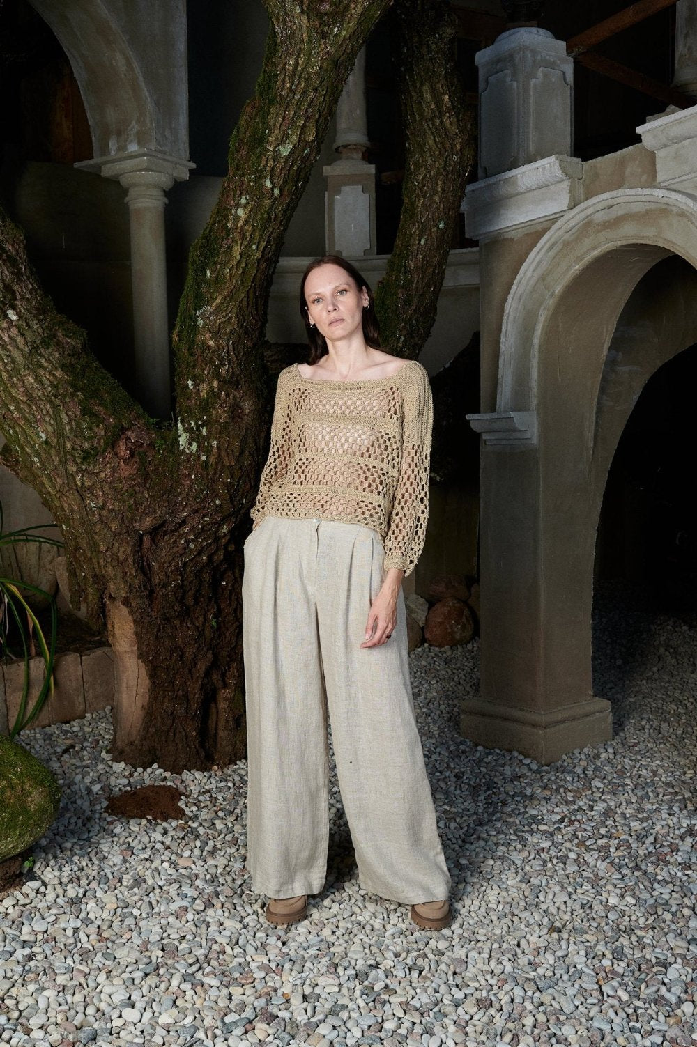 Wide leg linen pants - IRIS - MajulaHandmade