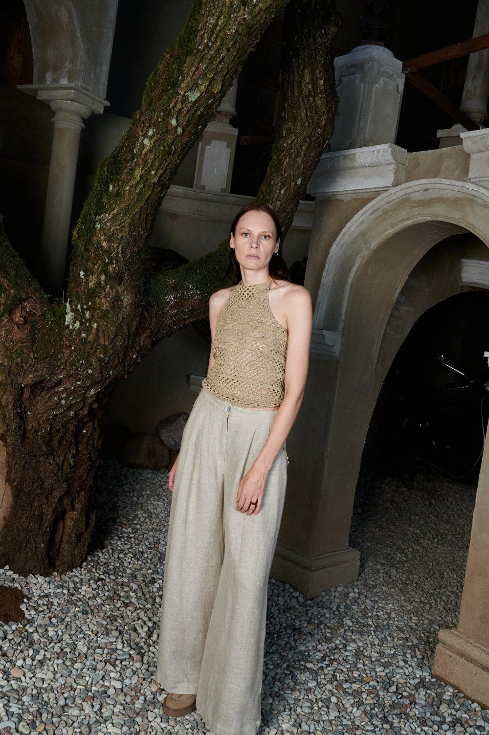 Wide leg linen pants - IRIS - MajulaHandmade