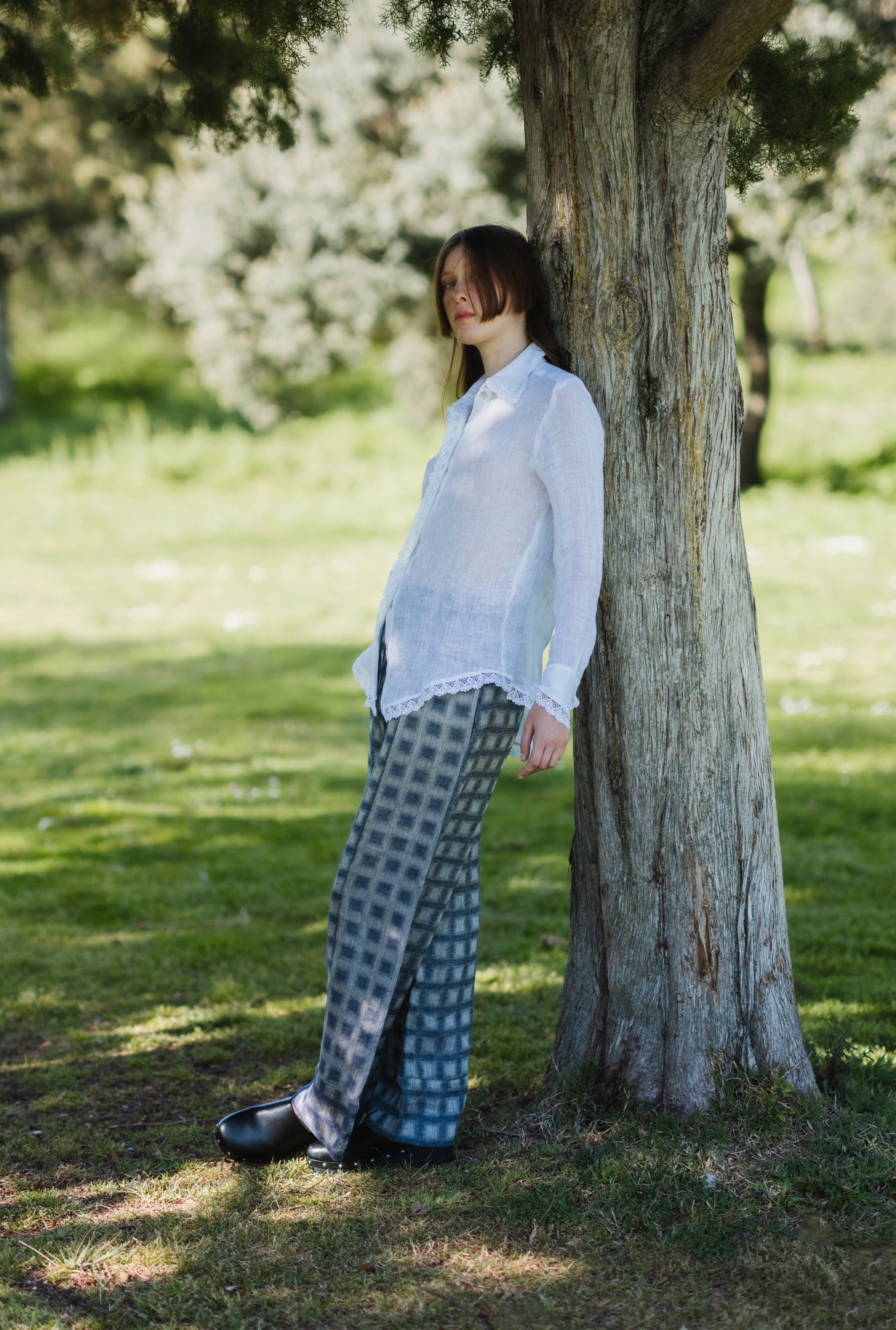 Wide leg plaid pants - GAB - MajulaHandmade