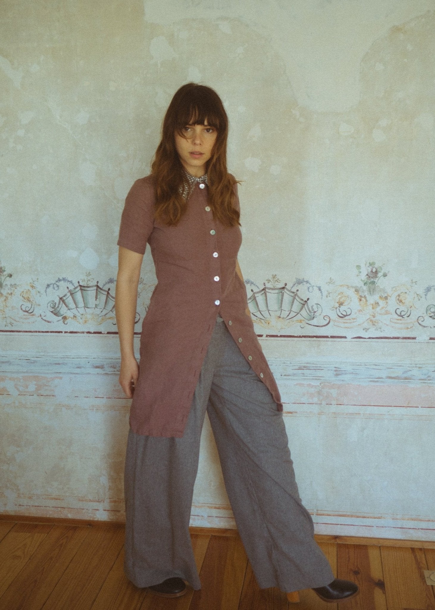 Wide leg wool pants - NAGI - MajulaHandmade