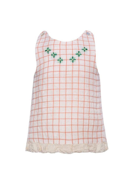 70's style girl's linen blouse - MENAAL - MajulaHandmade