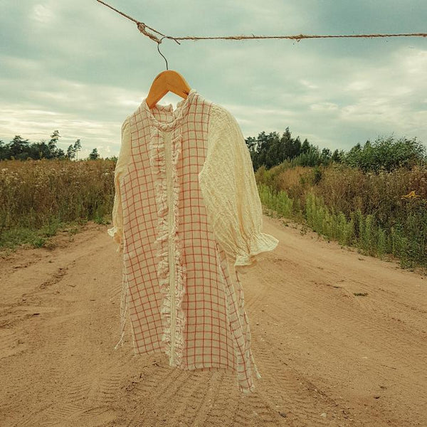 70's style girl's linen dress - ROSY DEISY - MajulaHandmade