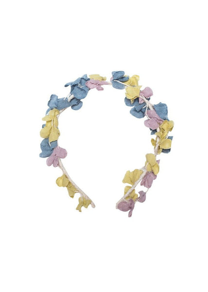 Delicate linen flower headband - EVENING RAY - MajulaHandmade
