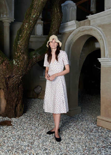 Floral retro - inspired dress - BLOSSOM-5 - MajulaHandmade