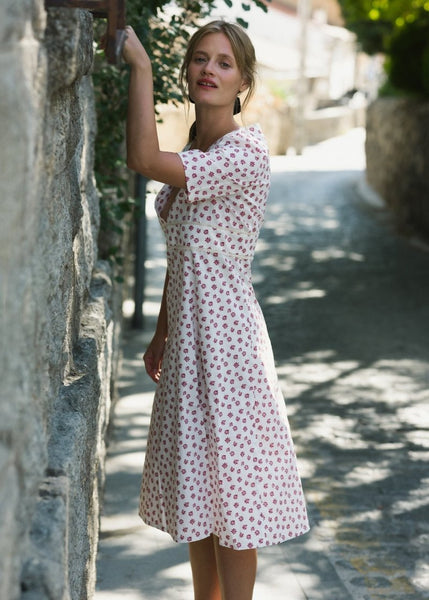 Floral retro - inspired dress - BLOSSOM- MajulaHandmade