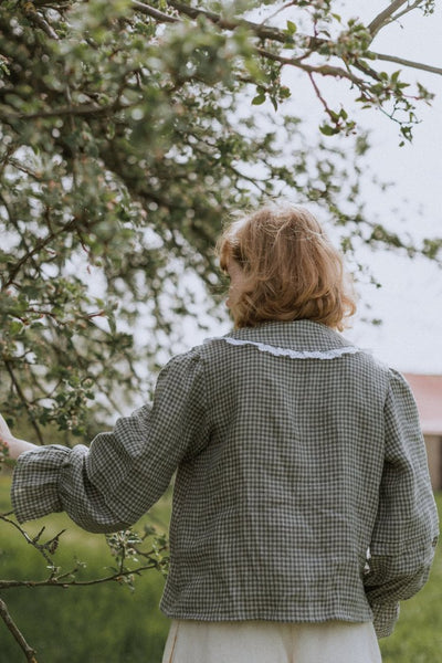 French style linen blouse-Majulahandmade
