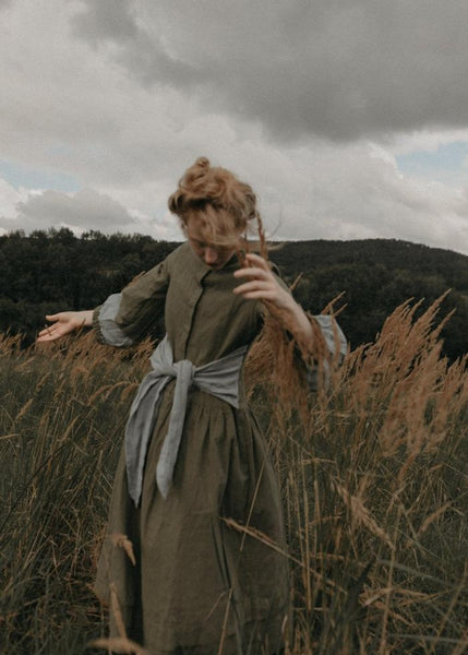 Front tie linen dress - Aria Majulahandmade