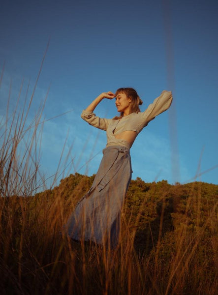 Linen wrap blouse Avira Majulahandmade