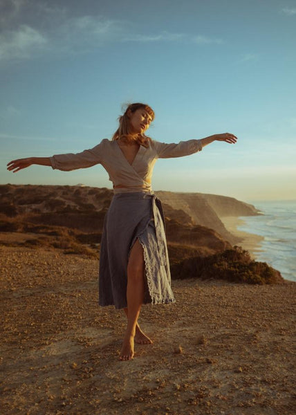 Linen wrap blouse Avira Majulahandmade