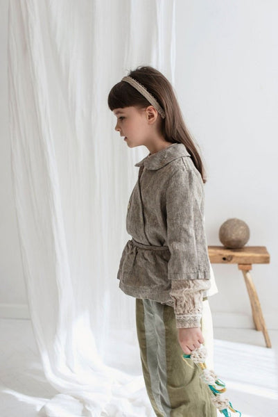 Mélange linen jacket - CARAWAY-1- MajulaHandmade