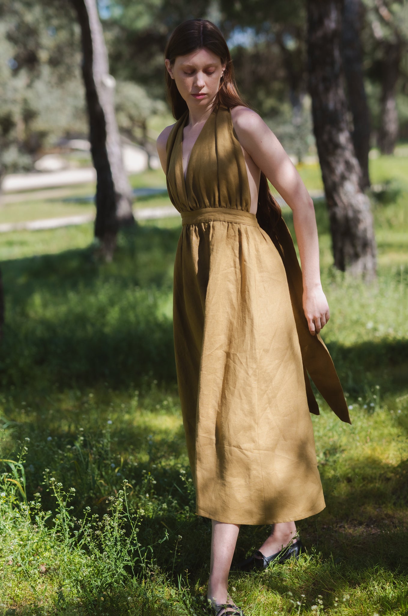 Clara olive dress
