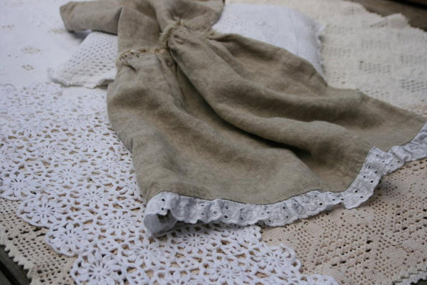 Natural linen girl's dress - BARBORA- MajulaHandmade