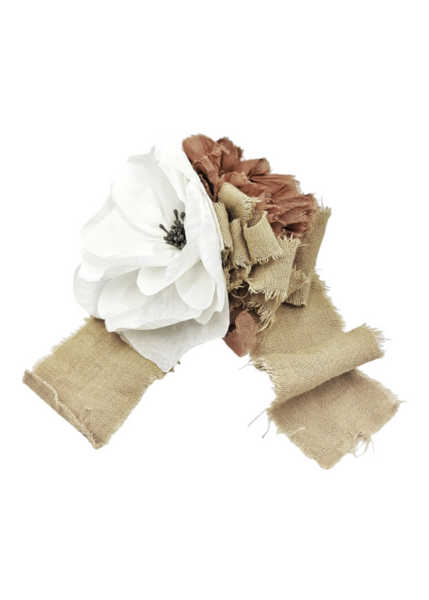 Versatile white silk flower accessory - WILDFLOWER