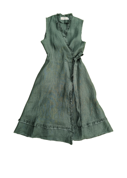 Heavyweight Wrapped Linen Dress - Meida