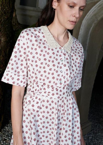 Retro-inspired floral dress - FLORA-6 - MajulaHandmade