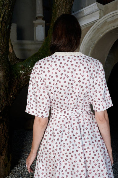 Retro-inspired floral dress - FLORA-6 - MajulaHandmade