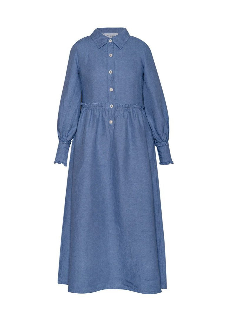 Retro Modern Full-Circle Skirt Linen Dress - LARMINA