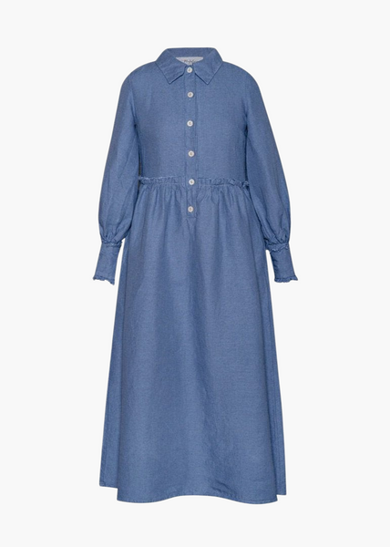 Retro Modern Full-Circle Skirt Linen Dress - LARMINA