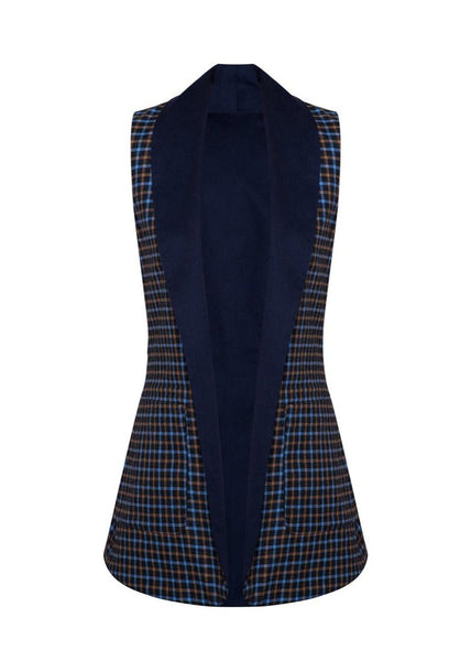 Reversible V-Neck Fitted Vest - NAGI-1 - MajulaHandmade